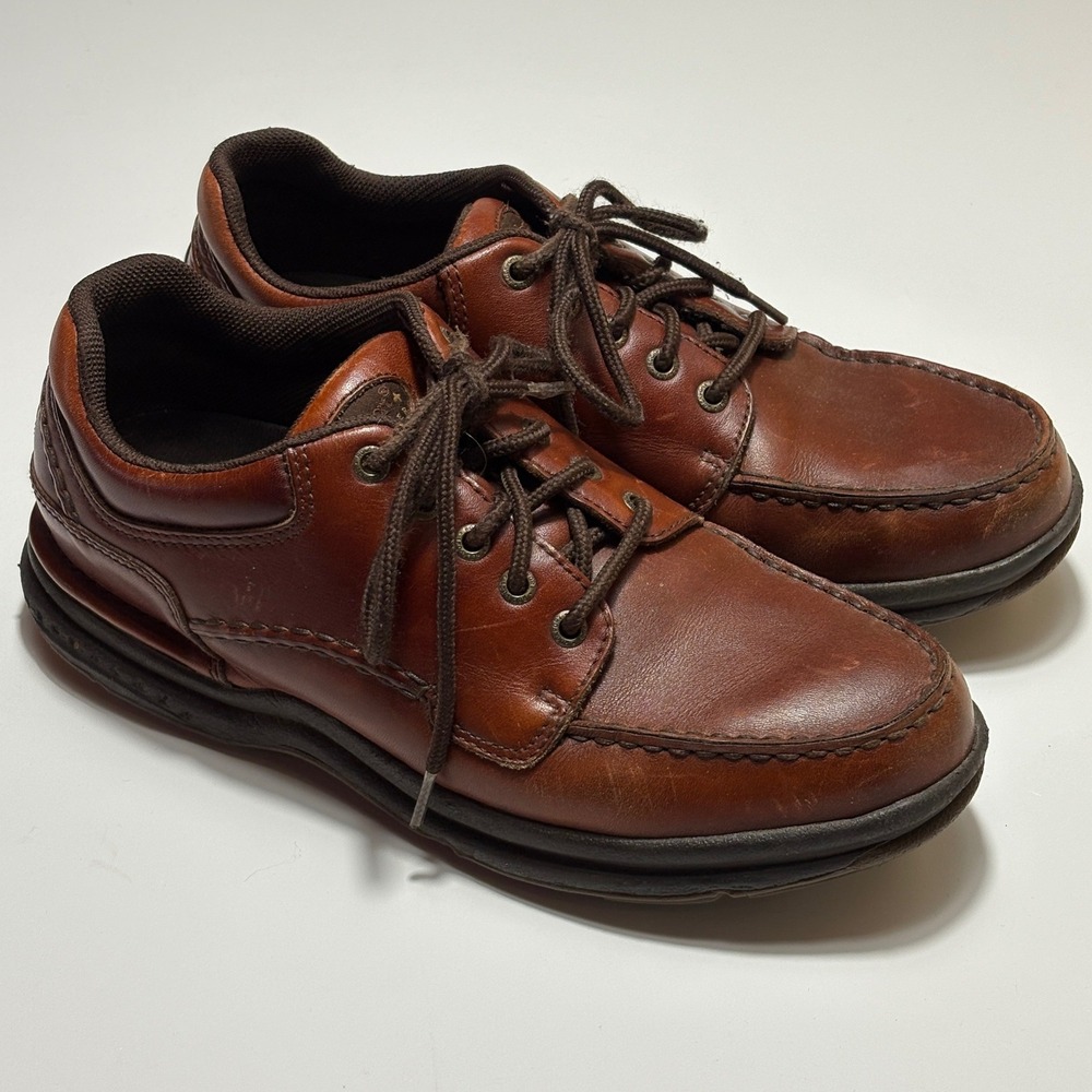 NEW Rockport ProWalker Walking Shoes Men's 9.5 Brown Leather Oxfords With Box